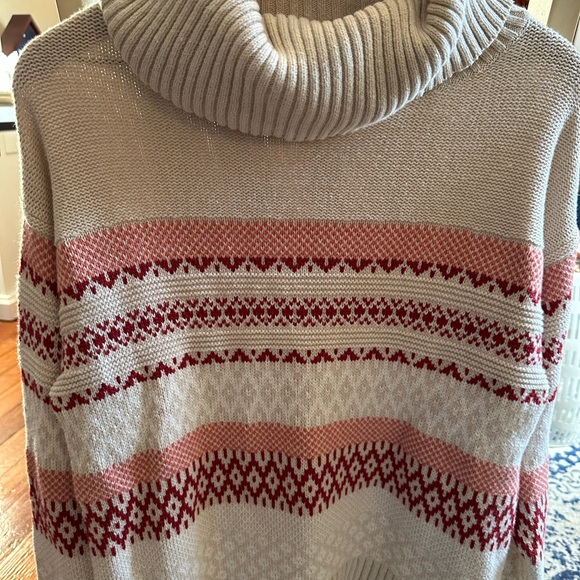 FRYE AND CO. Turtleneck Sweater - Cream, Red, Pink - Picture 6 of 6